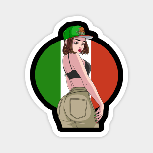 Strong Mexican Girl Mexicana Pride Mexico Flag Magnet