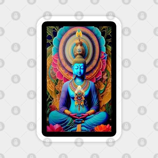 Very Cool Image of a Colorful and Dreamy Buddha Magnet by ZiolaRosa