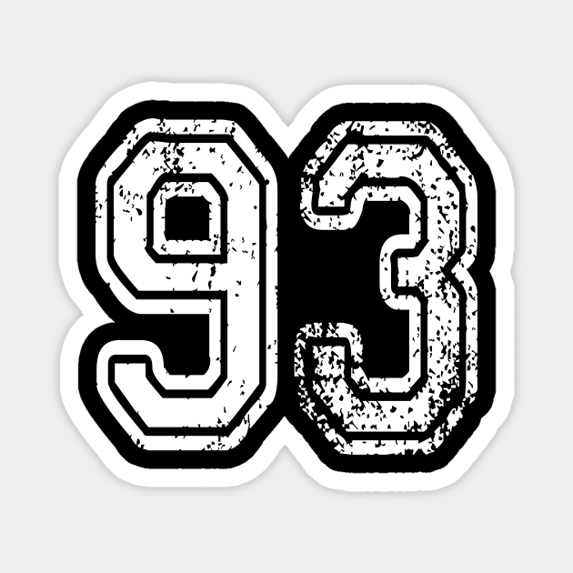 Number 93 Grungy in white Magnet by Sterling