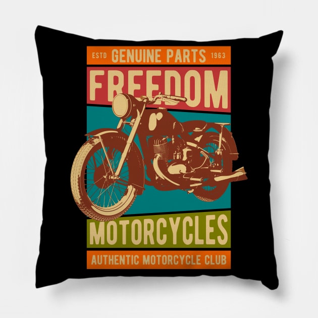 Motorcycle freedom custom garage Pillow by SpaceWiz95