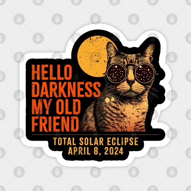 Cat Glasses ~ Hello Darkness My Old Friend Magnet by Duhkan Painting
