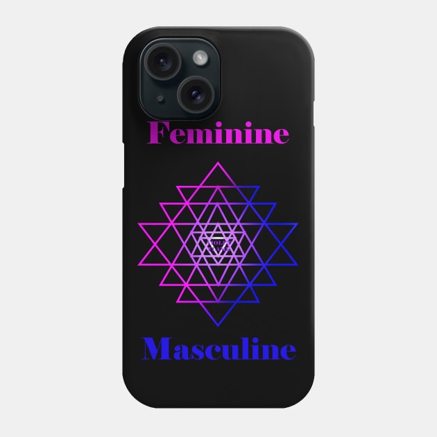 Feminine and Masculine Sri Yantra meets Violet Flame Phone Case by MettaArtUK