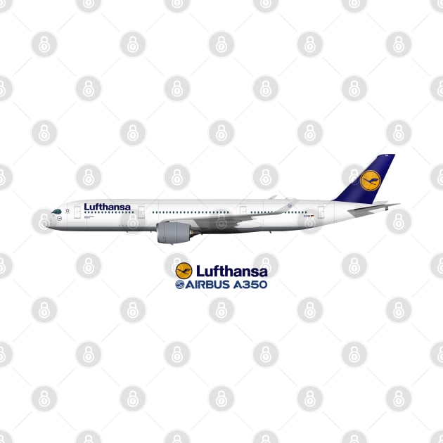 Illustration of Lufthansa Airbus A350 by SteveHClark