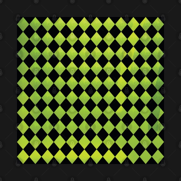 Simple Green And Black Modern Pattern Water Color by ArticArtac