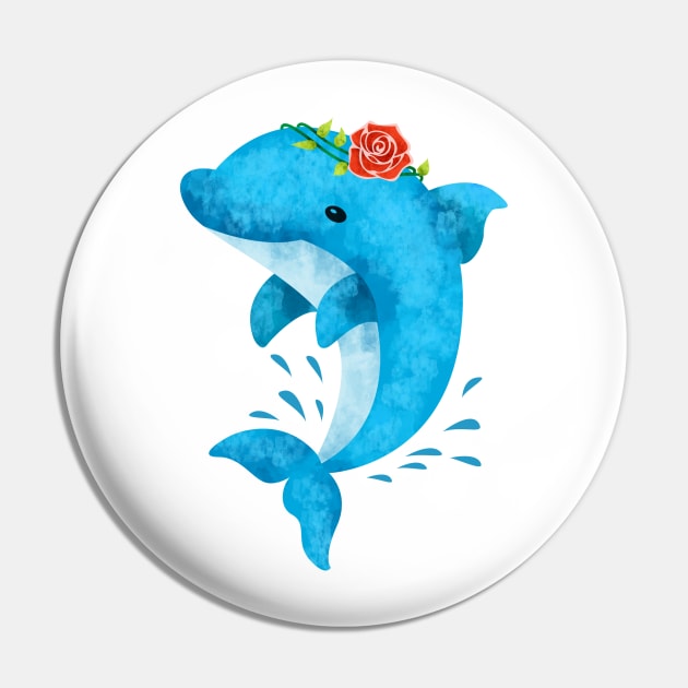 Cute Dolphin Jumping - Cute animal cartoon Pin by lunamoonart