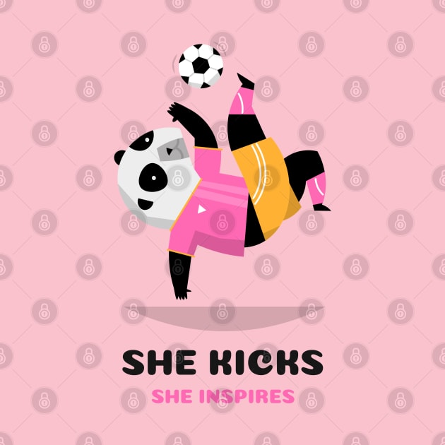 She Kicks She Inspires Women's soccer by Distinkt