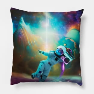 Interstellar Groove Woman Astronaut Dancing Pillow
