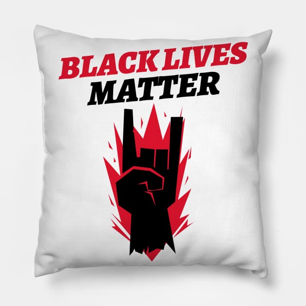 Black Lives Matter / Equality For All Pillow by Redboy