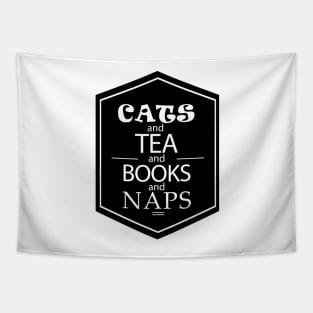 Cats and Tea and Books and Naps Tapestry