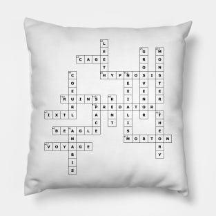 (1950TVOTSB) Crossword pattern with words from a famous 1950 science fiction book. Pillow