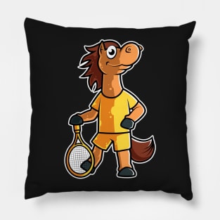 Horse Tennis Player Funny Coach graphic Pillow