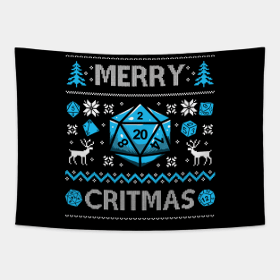 Merry Critmas Ugly Christmas Sweater For DND fans Tapestry