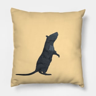 Black Rat Silhouette Pillow