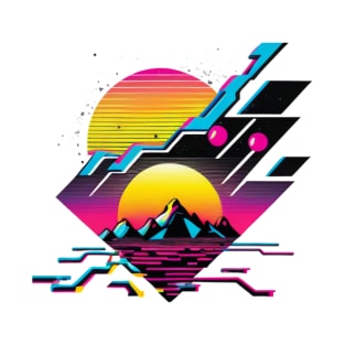 80s Sunset  mountain T-Shirt