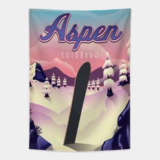 Aspen Colorado Snowboarding poster Tapestry