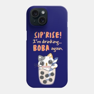 Boba Surprise/Sip-prise Cat with a giant cup of Boba tea Phone Case