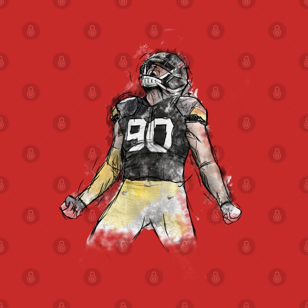 TJ Watt Sketch Art by pentaShop