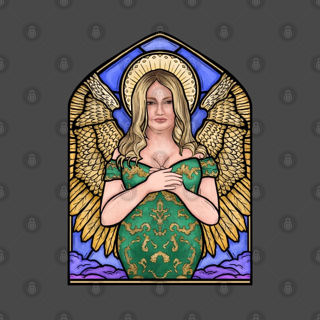 Jennifer Coolidge Stained Glass by Jewelia