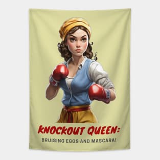 Knockout Queen Female Boxing Fighter Tapestry