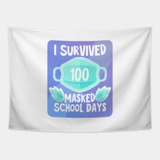 100 Masked School Days Tapestry