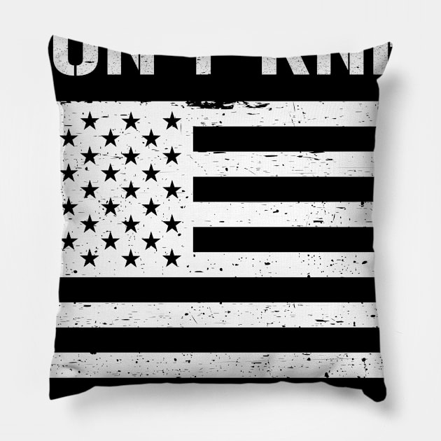 I Don't Kneel america USA veteran patriot anthem flag national Pillow by Marcell Autry