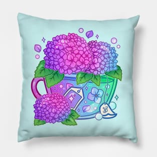 Hydrangea Teacup Pillow