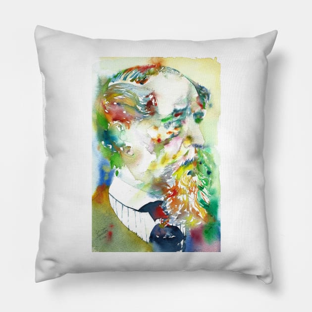 CHARLES DICKENS - watercolor portrait .2 Pillow by lautir