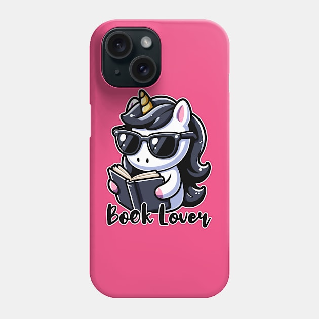 Cute Unicorn Book Lover Phone Case by Muslimory