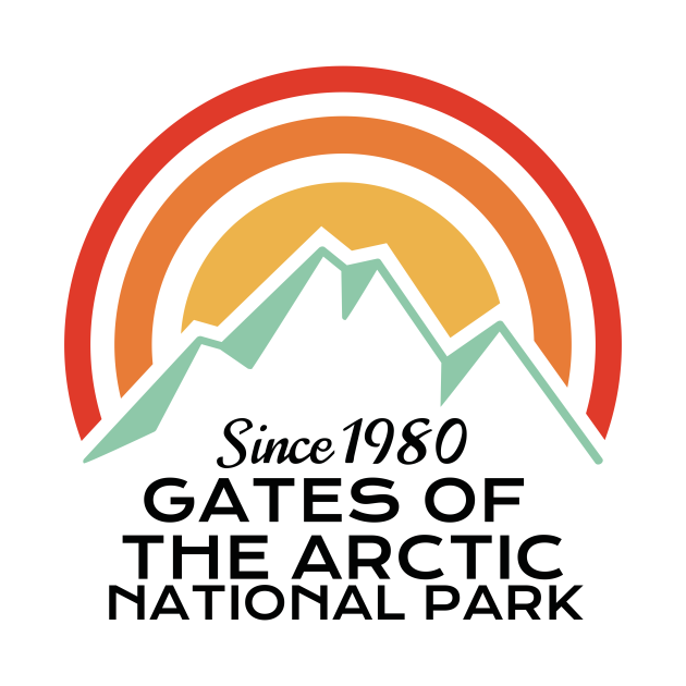 Gates Of The Arctic National Park Retro National Park Retro Sticker