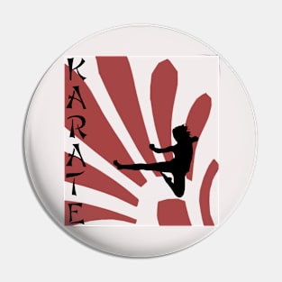 Female Karate Fighter Pin