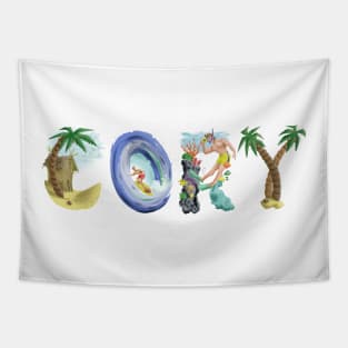 Cory Personalized Beach Art Tapestry