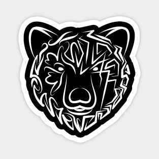 Black and White Tribal Bear Magnet