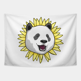 Panda with Sunflower Tapestry