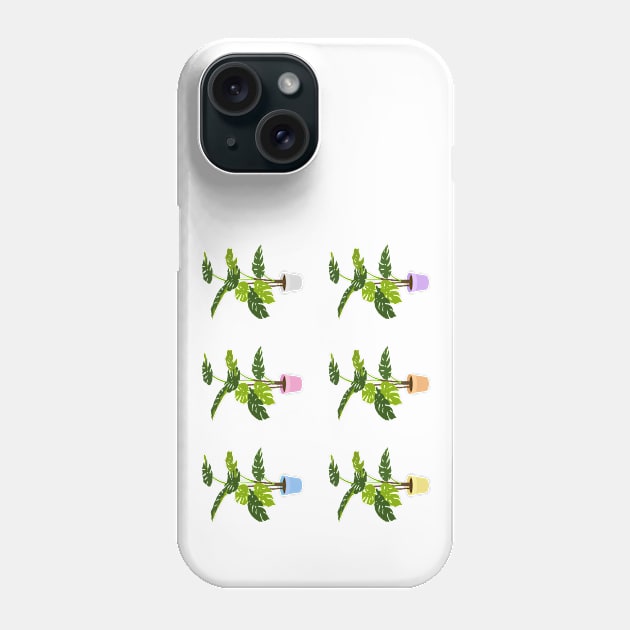 Potted Monstera Plant pack Phone Case by Gold Star Creative