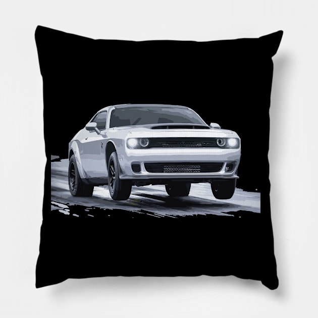 6.2L LAUNCH CONTROL HELLCAT DRAG RADIAL REDEYE iron muscle Pillow by cowtown_cowboy