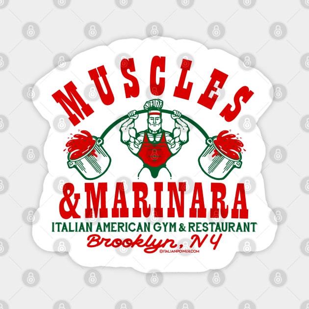 ‘Muscles & Marinara’ Italian American Gym & Restaurant Magnet by ItalianPowerStore