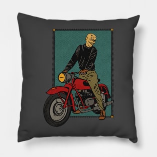 Demon Motorcycle Enthusiast Pillow