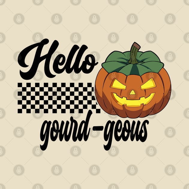 Pumpkin Halloween Hello Gourd-geous Retro by JaussZ