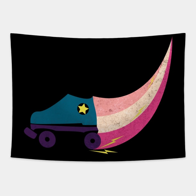 Roller Derby Skate Swoosh Design Tapestry by gagesmithdesigns