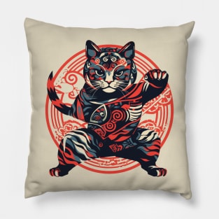 Vector style Edo cat Pillow