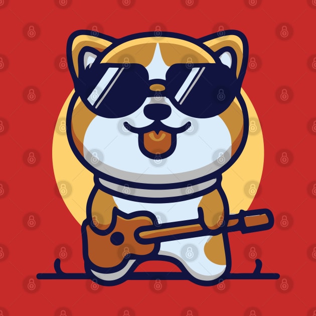 cute corgi plays guitar funny dog by Kawaii Bomb