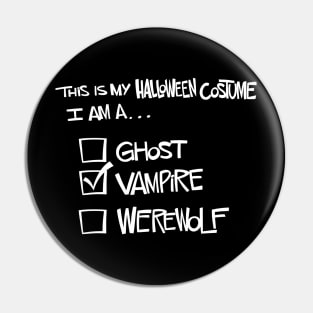 Vampire Halloween Costume Pin