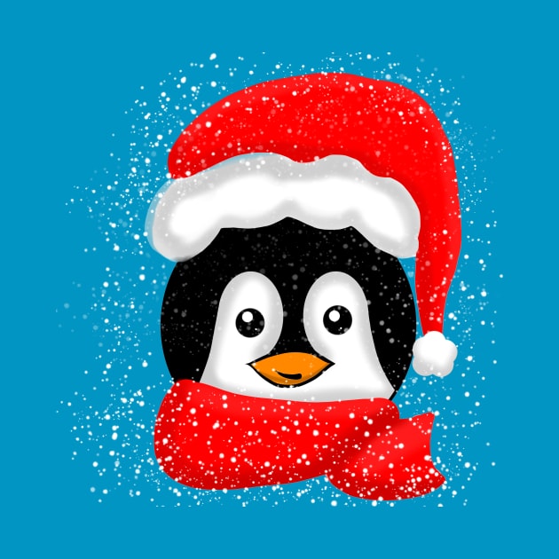 Santa Penguin by Art by Eric William.s