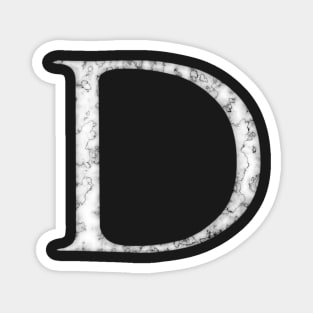 D in Roman White Marble Latin Alphabet Letter Sticker Magnet