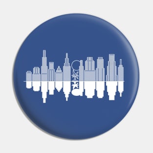 A city skyline + a tree - White version Pin