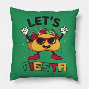 Let's Fiesta Cartoon Taco Pillow