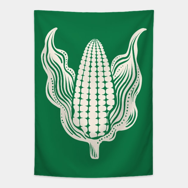 Corn on the Cob white Tapestry by Rebelform