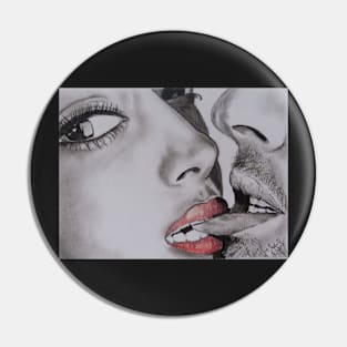 Playful Kiss - Charcoal Bedroom Art Pin