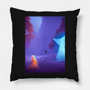 SURREAL GHOSTLY FIGURES ON HALLOWEEN NIGHT Pillow