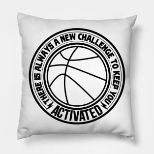 Black basketball players transparent ball with saying Pillow